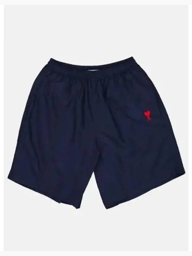 Heart Logo Swim Shorts Navy - AMI - BALAAN 2