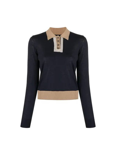 Wool Collar Knit Top Navy - MAISON MARGIELA - BALAAN 1