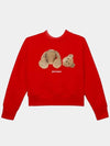 Kids Kill the Bear Crew Neck Sweatshirt Red Brown PGBA002F21FLE001 2560 - PALM ANGELS - BALAAN 1