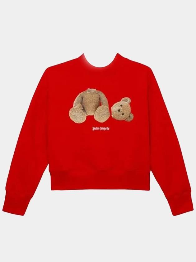 Kids Kill the Bear Crew Neck Sweatshirt Red Brown PGBA002F21FLE001 2560 - PALM ANGELS - BALAAN 4