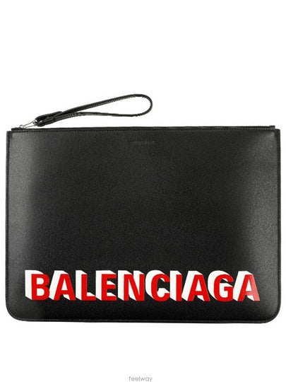 Logo Strap Clutch Bag Black - BALENCIAGA - BALAAN 2