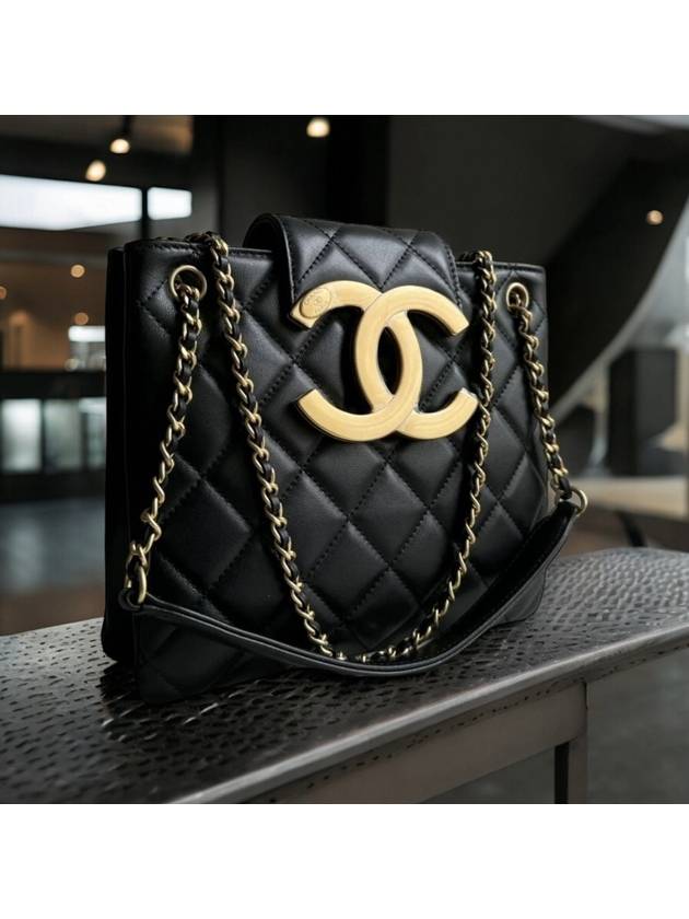 CC Big Logo Small Cross Shoulder Two Way Bag Black AS4596 - CHANEL - BALAAN 5