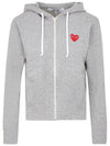 Play Women's Heart Logo Patch Hooded Zip Up P1 T249 1 Gray - COMME DES GARCONS - BALAAN 3