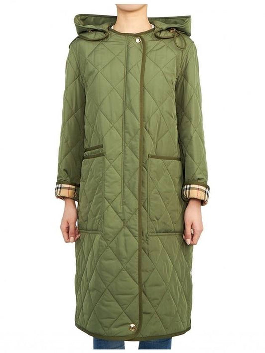 Parkgate Logo Quilted Hood Padded Khaki - BURBERRY - BALAAN 2