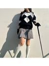 golf knit gray argyle simple long sleeve knit - LOLOALLOY - BALAAN 3