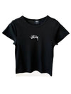 Graffiti Rib Short Sleeve T-Shirt Black - STUSSY - BALAAN 1