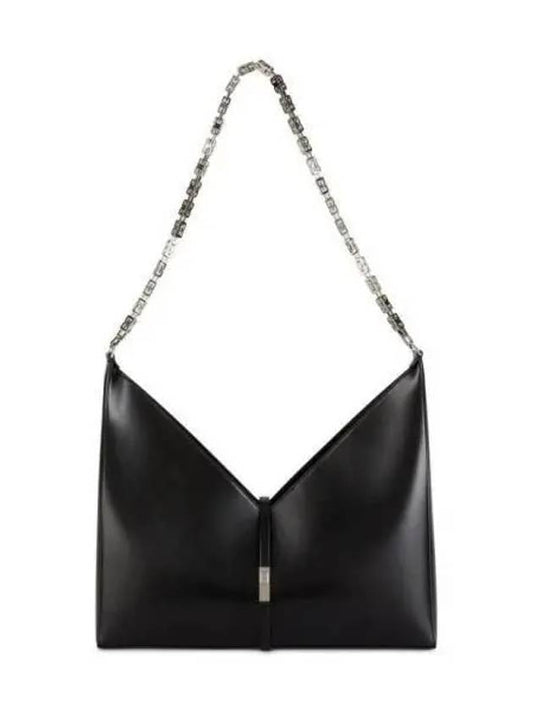 Cutout Chain Large Leather Shoulder Bag Black - GIVENCHY - BALAAN 2