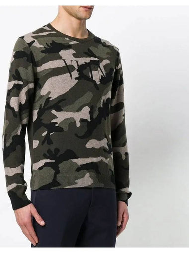 F W VLTN camouflage cashmere knit - VALENTINO - BALAAN 1