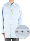 Men's Long Sleeve Shirt Blue - JIL SANDER - BALAAN.