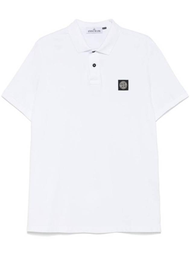 Organic Cotton Elastane Pique Polo White - STONE ISLAND - BALAAN 2