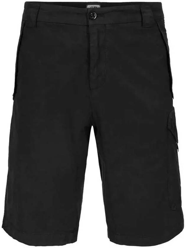 Lens Wappen Twill Stretch Cargo Shorts Black - CP COMPANY - BALAAN 2