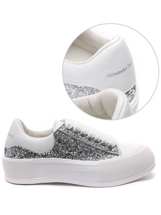 Deck Lace Up Plimsol Low Top Sneakers Silver - ALEXANDER MCQUEEN - BALAAN 2