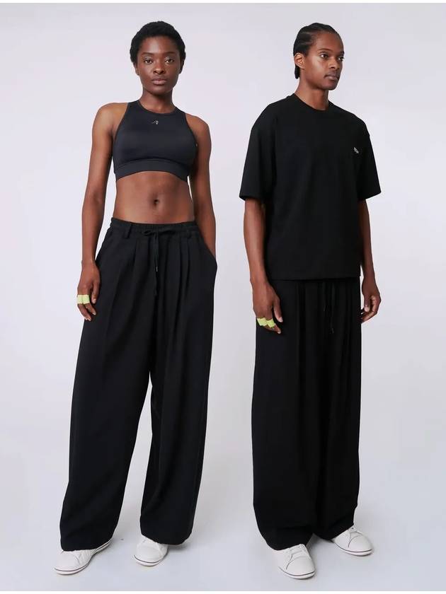 AU42PT07 Classic wide pants black - ATHPLATFORM - BALAAN 1