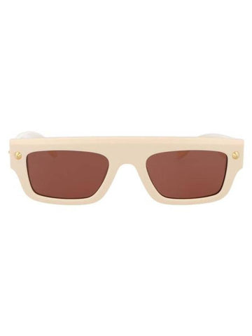 Sunglasses AM0427S 004 004 IVORY IVORY BROWN - ALEXANDER MCQUEEN - BALAAN 1