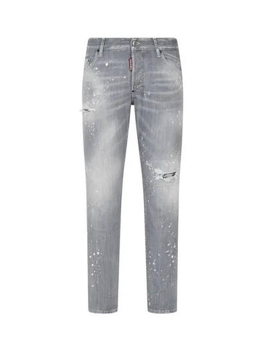 Men s Stain Damage Skater Jeans Gray - DSQUARED2 - BALAAN 1