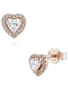 Sparkling Elevated Heart Stud Earrings Rose Gold - PANDORA - BALAAN 2