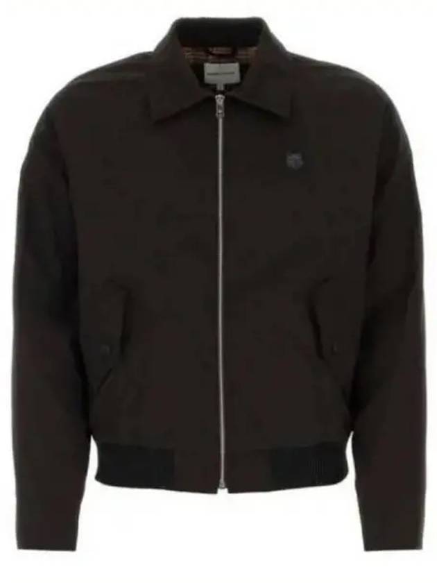 Harrington Technical Cotton Gabardine with Bold Fox Head Patch Jacket Black - MAISON KITSUNE - BALAAN 2