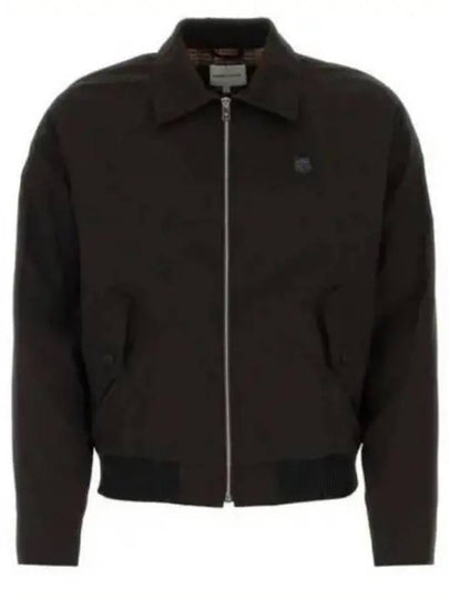 Harrington Technical Cotton Gabardine with Bold Fox Head Patch Jacket Black - MAISON KITSUNE - BALAAN 2