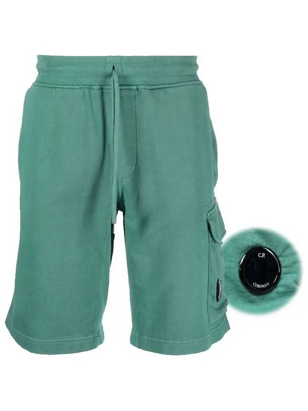 Cotton Fleece Cargo Shorts Green - CP COMPANY - BALAAN 2