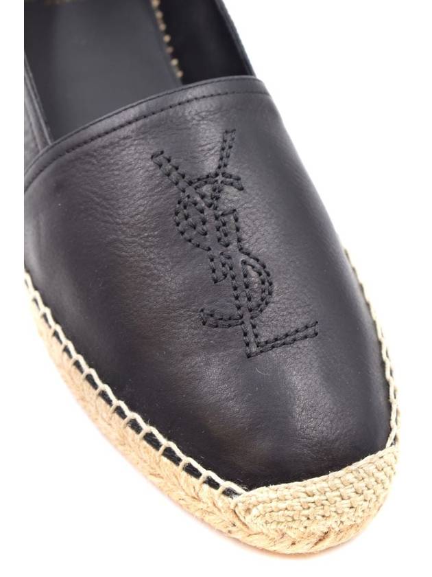 Monogram Leather Espadrilles Black - SAINT LAURENT - BALAAN 5