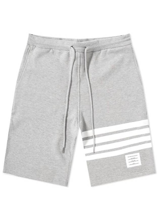 Cotton Loopback Knit Engineered 4-Bar Sweatshorts Light Grey - THOM BROWNE - BALAAN 2