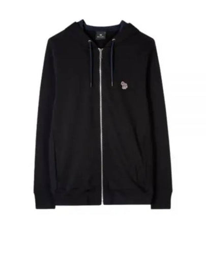 Zebra Logo Cotton Zip Up Hoodie Black - PAUL SMITH - BALAAN 2