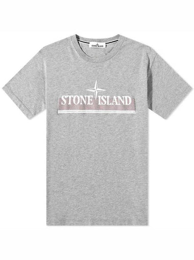 Tricromia One Print Garment Dyed Cotton Jersey Short Sleeve T-Shirt Grey - STONE ISLAND - BALAAN 1