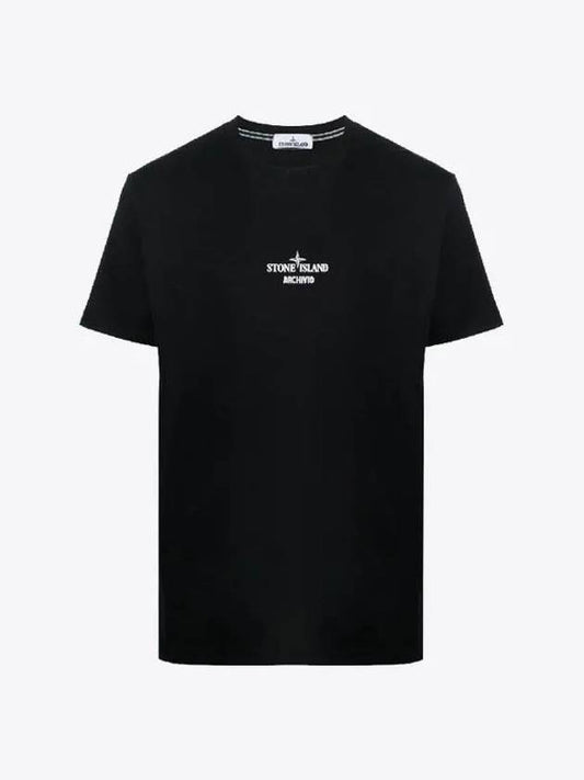 Archivio Project Lino Watro Cotton Jersey Short Sleeve T-Shirt Black - STONE ISLAND - BALAAN 2