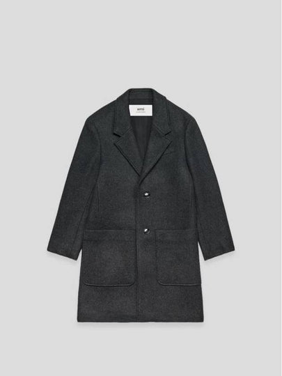 Breasted Wool Single Coat Heather Grey - AMI - BALAAN 2