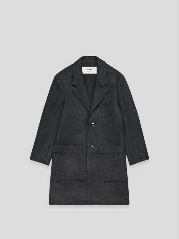 Breasted Wool Single Coat Heather Grey - AMI - BALAAN 3