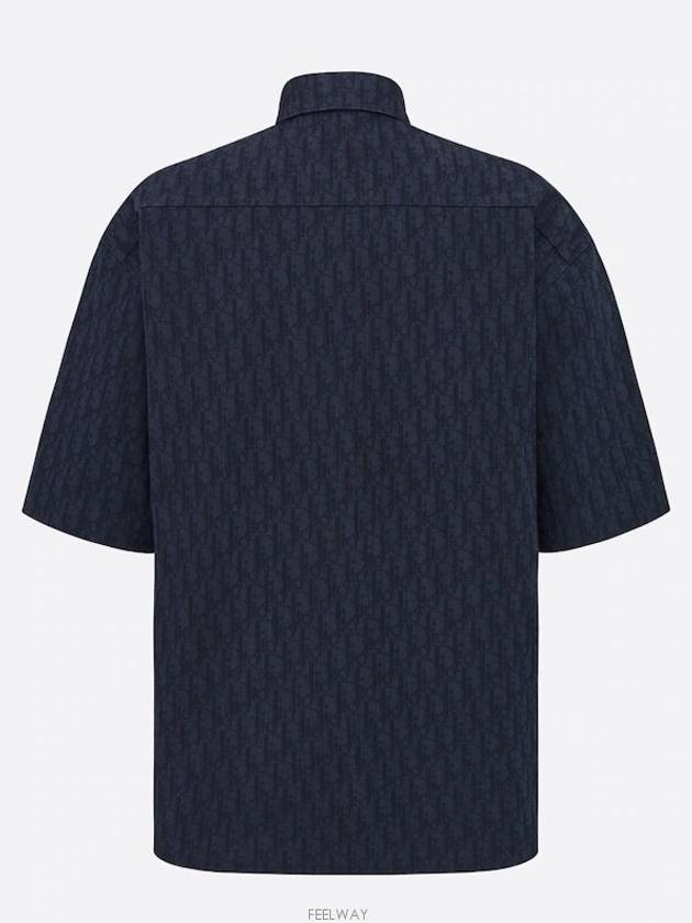 Oblique Overfit Short Sleeve Shirt Navy - DIOR - BALAAN 6