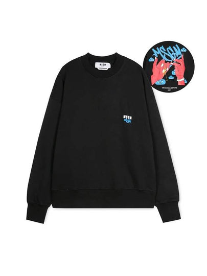 Logo Crew Neck Sweatshirt Black - MSGM - BALAAN 2