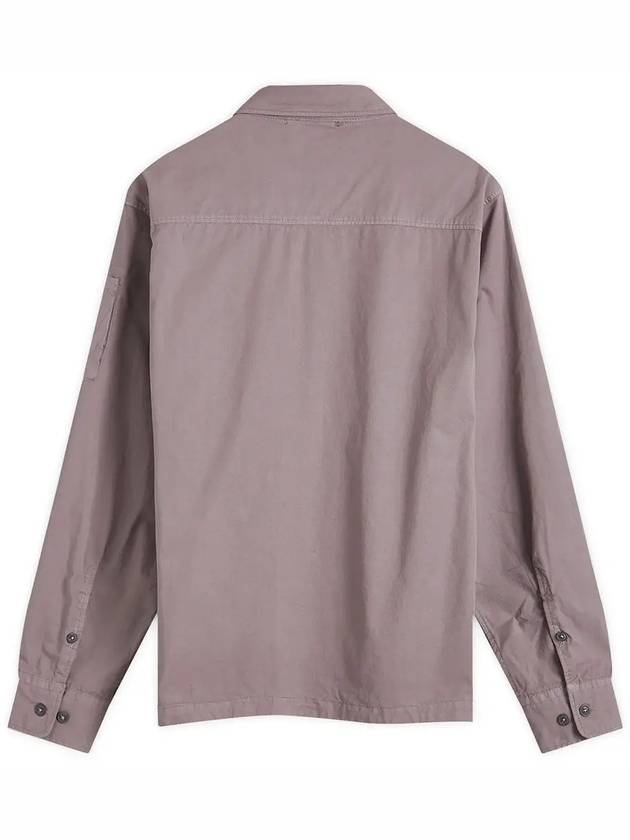 Oversized Organic Gabardine Long Sleeve Shirt Purple - CP COMPANY - BALAAN 3