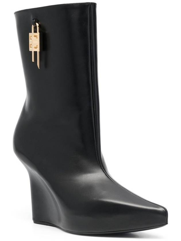 4G Rock Calfskin Wedge Middle Boots Black - GIVENCHY - BALAAN 3