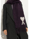 Heart Logo Oversized Muffler Scarf Purple Lilac Unisex - AMI - BALAAN 4