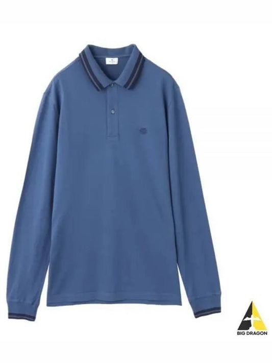 Pegaso Long Sleeve Polo Shirt Blue - ETRO - BALAAN 2