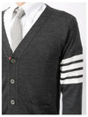 Men's Sustainable Classic Diagonal Wool Cardigan Dark Grey - THOM BROWNE - BALAAN 3