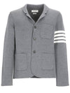 4 Bar Knit Blazer Jacket Mac Grey - THOM BROWNE - BALAAN 1