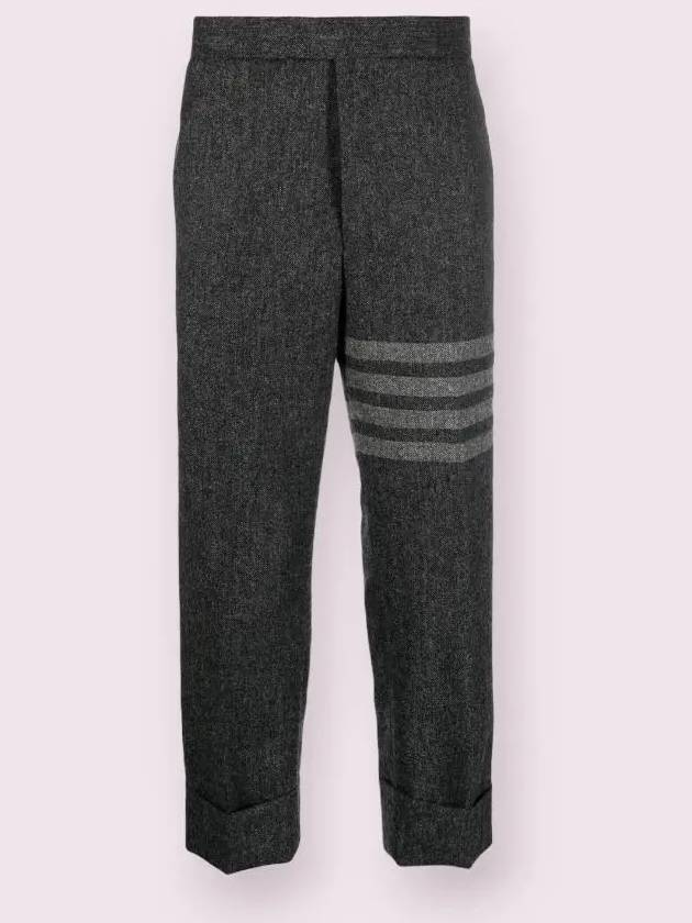 Donegal Tweed Low Rise 4 Bar Backstrap Straight Pants Grey - THOM BROWNE - BALAAN 4