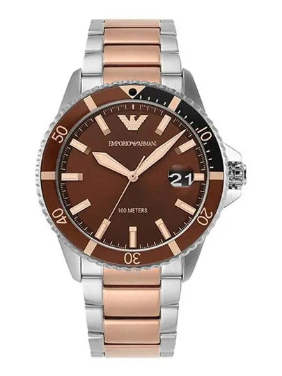 Men's Diver Two Tone Metal Watch Silver Gold - EMPORIO ARMANI - BALAAN 2