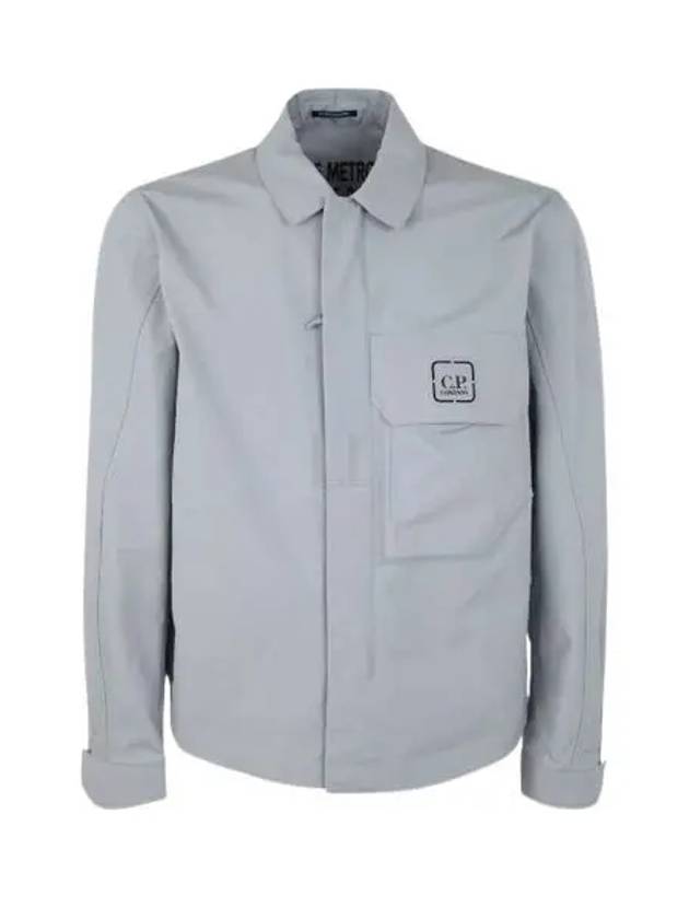 Metropolis Logo Patch Shirt Zip Up Jacket Grey - CP COMPANY - BALAAN 2