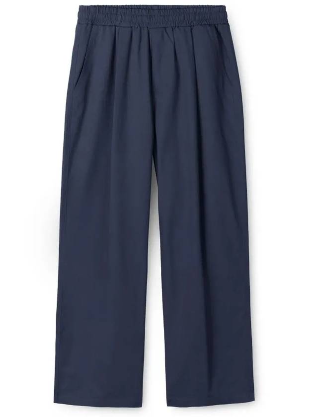 One tuck linen wide pants navy - INDUST - BALAAN 6