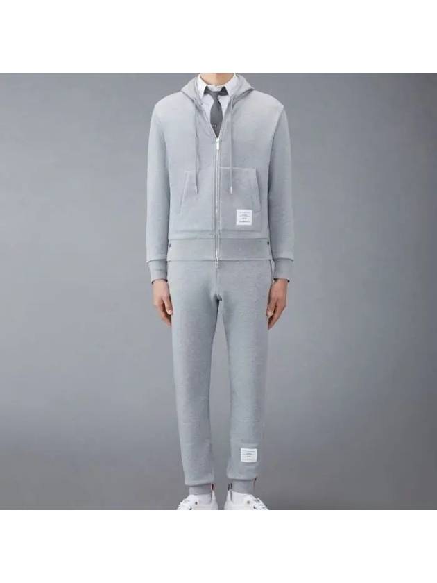 Center Back Stripe Cotton Zip Up Hoodie Light Grey - THOM BROWNE - BALAAN 5