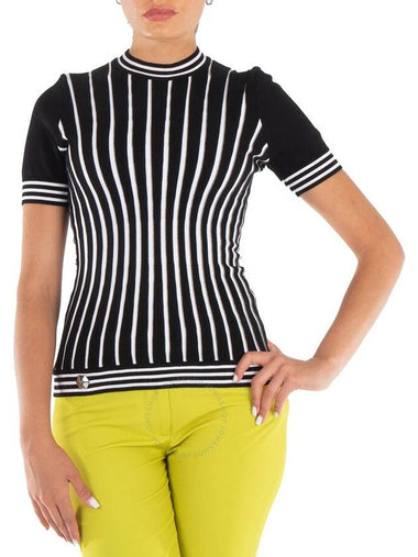 Philipp Plein Intarsia Stripes Short-Sleeve Pullover, Size X-Small - PHILIPP PLEIN - BALAAN 1