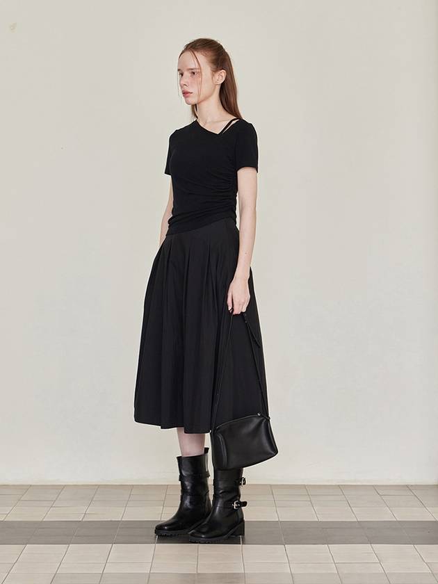 Pleated Banding Long Skirt Black - LESEIZIEME - BALAAN 6
