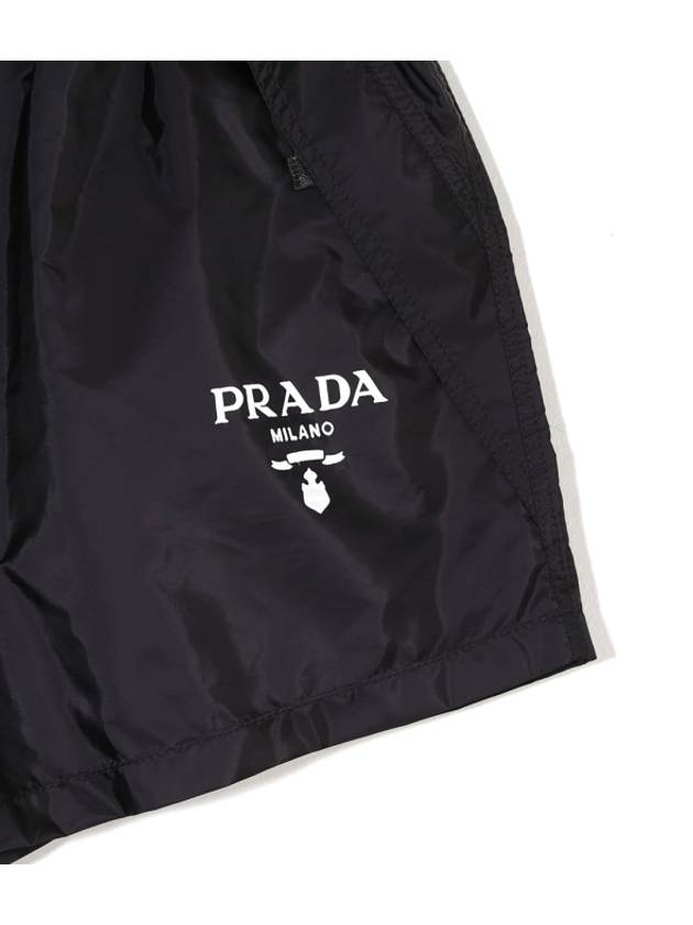 Logo Print Shorts Black - PRADA - BALAAN 7