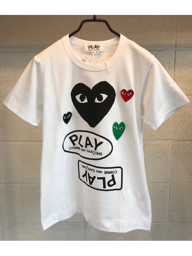 Men's Multi Heart Waffen Short Sleeve TShirt P1T280WHITE 1 - COMME DES GARCONS PLAY - BALAAN 4