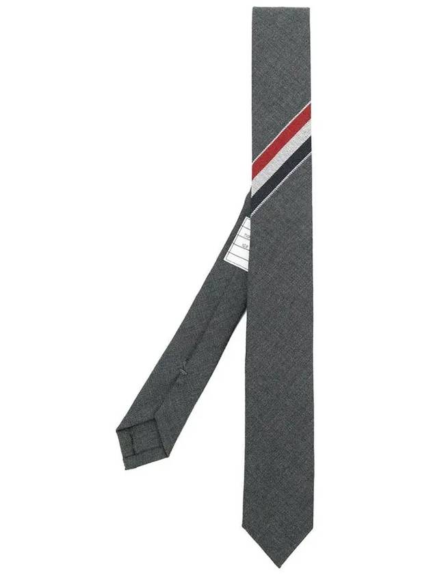 Three-Line Engineer Stripe Wool  Neck Tie Dark Grey - THOM BROWNE - BALAAN 2