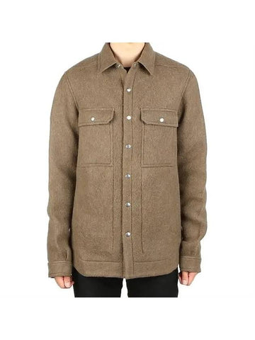 Felt Wool Alpaca Overshirt Jacket Dust - RICK OWENS - BALAAN 1