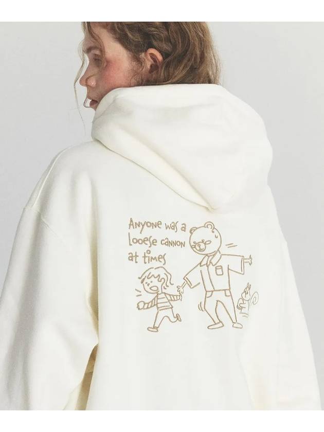 Cannon Bear Embroidered Hoodie Cream - CPGN STUDIO - BALAAN 3